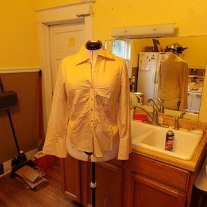 Rena Rowan 100% silk cream button-down blouse